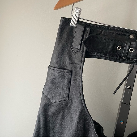 Xelement Leather Biker Motorcycle Riding Chaps Moto Womens Size 12 - Picture 8 of 10